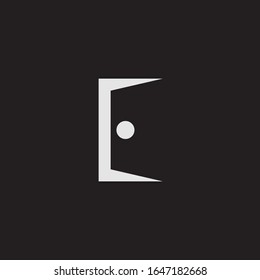 simple door logo letter E icon vector