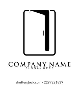 Simple door symbol vector logo