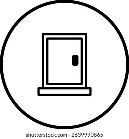 Simple doorway icon within a circle, offering access and opportunity representation