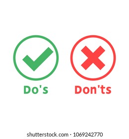 Do Dont Check Tick Mark Red Stock Vector (Royalty Free) 1047139162 ...