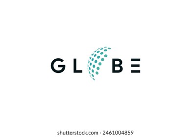 Simple dot globe logo icon vector. Golbe logo vector.