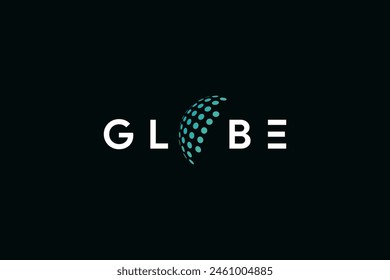 Simple dot globe logo icon vector. Golbe logo vector.