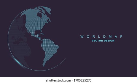 Simple dot map centered on Central and South America