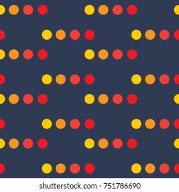 SIMPLE DOT PATTERN
Warm color dots pattern  on dark blue background, This simple pattern can be used for textile, carpet, wallpaper, curtain, monitor wallpaper, banner and etc.