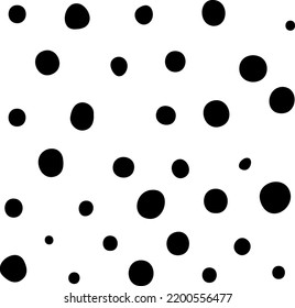 Simple dots decorative monochrome vector texture. Hand drawn spots in minimalism style, elements for graphic design, seamless abstract pattern, surface decor, dotted background.