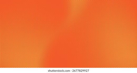 Textura de gradiente de patrón de color naranja de semitono de puntos simples con fondo digital de tecnología. Fondo de semitonos de Vector