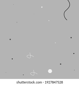 Simple Dots Shadows Ornamental Fabrics. White Black Zigzag Wave Grey Geometrical Art Illustration. Dark Calm Polygon Star Modern Simple Hipster Art. Triangle Chaos Gray Line Vector Design Pic.