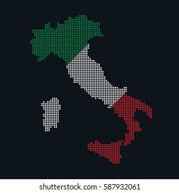 Simple Dotted Italy Map