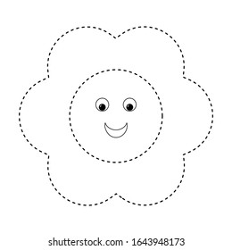 Simple Dotted Line Flower Childrens Coloring Stock Vector (Royalty Free ...