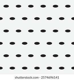 Simple dotted lines seamless vector pattern elongated black ovals on white textile scrapbook paper