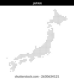 Einfache gepunktete Umrisse des japanischen Kartendesigns