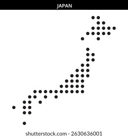 Simples esboço pontilhado do design do mapa do Japão