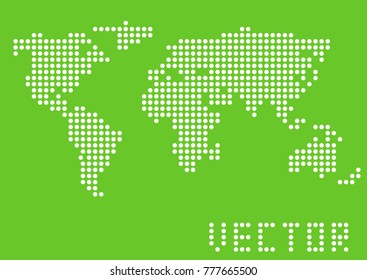 Simple dotted World map. Abstract planet illustration