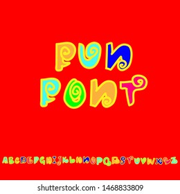 Simple double alphabet. Modern curly font. Vector illustration.