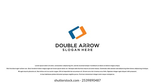 Simple double arrow logo design with unique concept premium vector