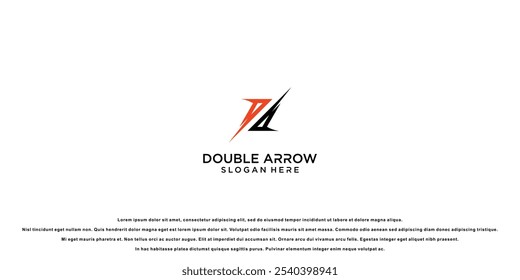 Simple double arrow logo design with unique concept premium vector