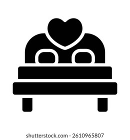 Simple Double Bed glyph icon. The icon can be used for websites, print templates, presentation templates, illustrations, etc	