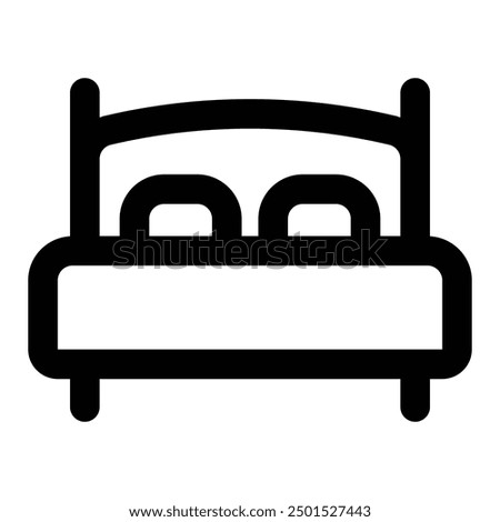 Simple Double Bed icon. The icon can be used for websites, print templates, presentation templates, illustrations, etc