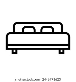 Simple double bed icon. Vector.