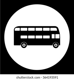 Simple Double Decker Bus Public Transport Icon Eps10