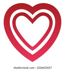 ilustración de icono de doble corazón simple