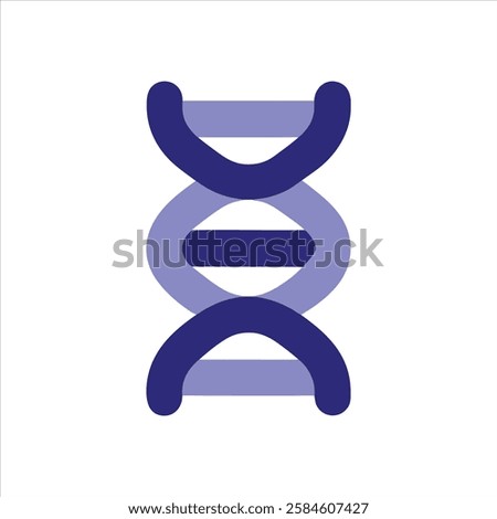 Simple Double Helix DNA Icon with Clean Lines