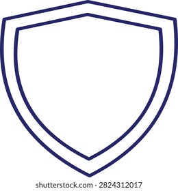 Simple Double Line Shield Crest Security and Protection Logo Vector