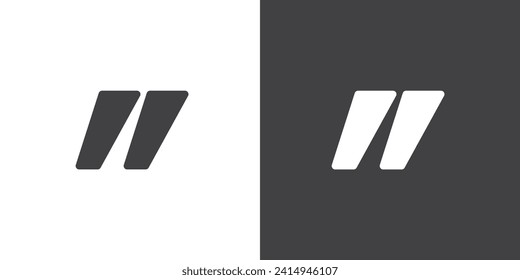 Simple Double quote mark icon in line style, Quotes icon vector symbol.