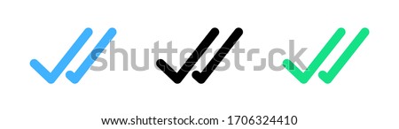 simple double tick, checklist icon vector