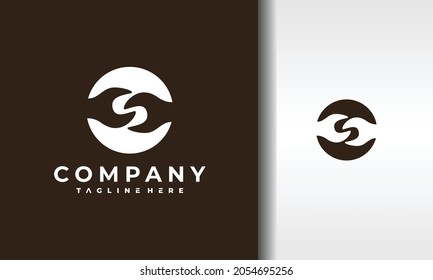 simple double wrench circle logo
