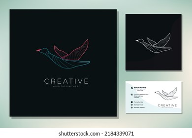 Simple dove bird fly illustration logo symbol icon design inspiration
