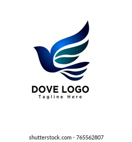 simple dove bird flying logo