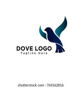 simple dove bird flying logo