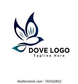 simple dove bird flying logo