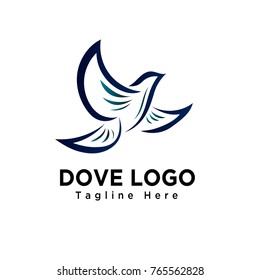 simple dove bird flying logo