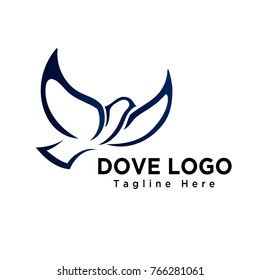 simple dove bird flying logo