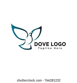 simple dove bird flying logo