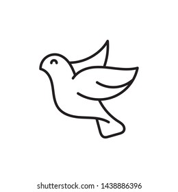 Simple dove line icon. Stroke pictogram. Vector illustration isolated on a white background. Premium quality symbols. Vector sign for mobile app and web sites