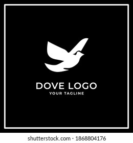 Simple Dove Logo White Concept 