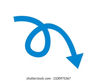 A simple down arrow icon. line. down . graph.