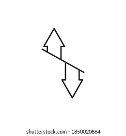 Symbol für einfache Nach-oben-und-Nach-unten-Pfeiltasten