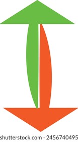 Simple up and down arrows. 