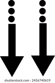 Simple up and down arrows. 