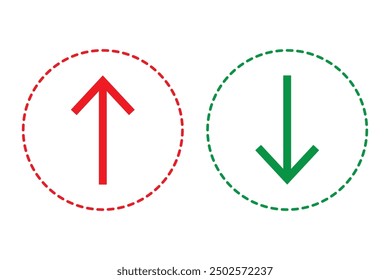 Simple up and down arrows. 