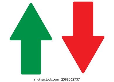 Simple up and down arrows. up down arrow navigation direction vector. Growth, increase, decrease symbol. 