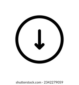 Simple Down icon. The icon can be used for websites, print templates, presentation templates, illustrations, etc
