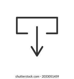 Simple down line icon. Premium symbol in stroke style. Design of down icon. Vector illustration.