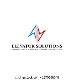 Simple Up And Down Symbol Of Elevator Logo Design