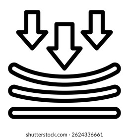 Simple download arrow icon symbolizing data transfer, download actions, and file retrieval for digital applications.