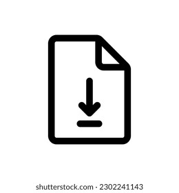 Icono de archivo de descarga simple. El icono puede utilizarse para sitios web, plantillas de impresión, plantillas de presentación, ilustraciones, etc